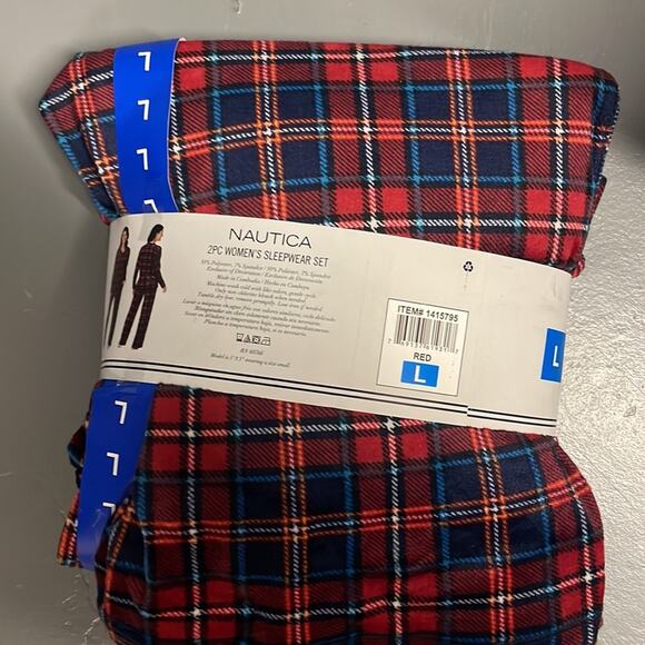 NWT Nautica Red Plaid PJ Set Size Large - Picture 3 of 4
